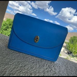 Fossil Blue Cowhide Leather Handbag